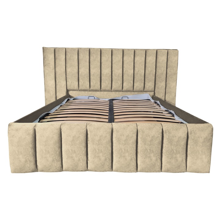 Damo kárpitozott ágy léces alappal, Diego, cappuccino 060, 120x200 cm, H130