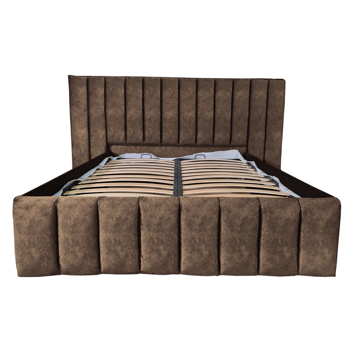 Damo kárpitozott ágy léces alappal, Diego, wenge 820, 180x200 cm, H150