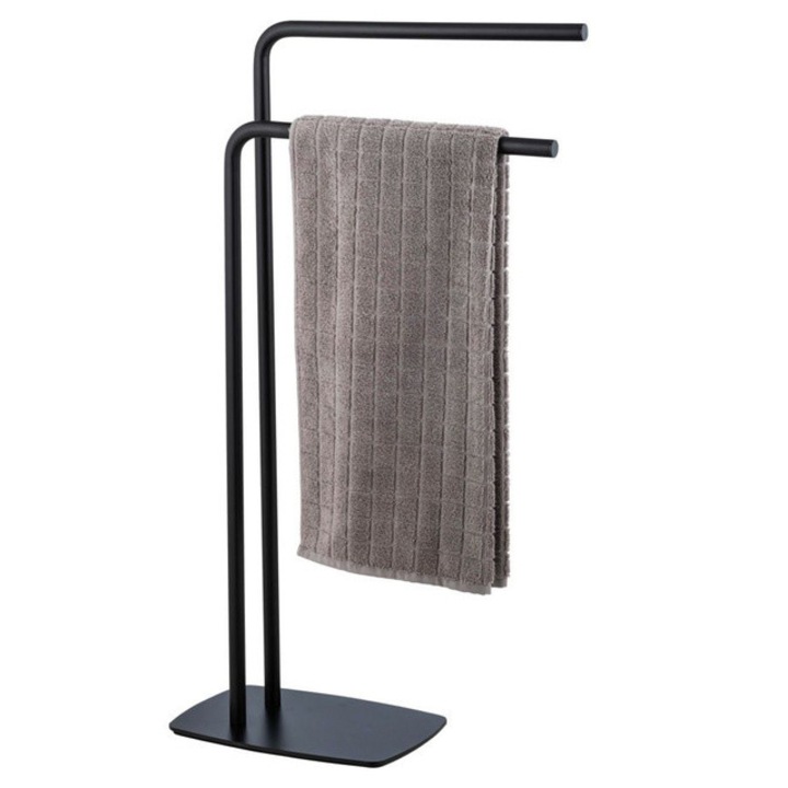 Suport pentru prosoape cu 2 bare, negru, IRIA, WENKO