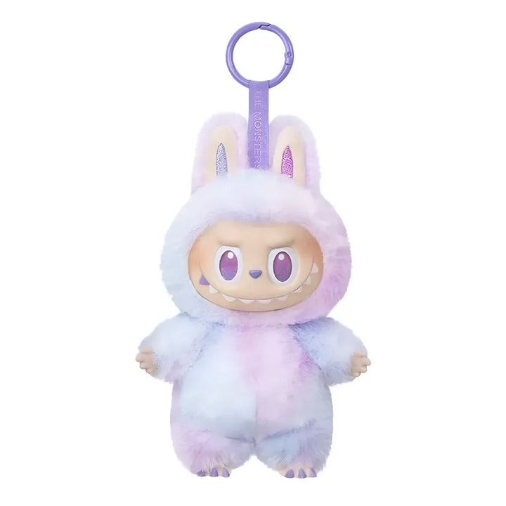 Фигурка ЛаБубу – Късмет (многоцветно лилаво), колекция Big into Energy, плюшена с въртяща се глава, декоративен ключодържател 12 см и колекционерска играчка, мин. възраст 3+ години ANGMAD