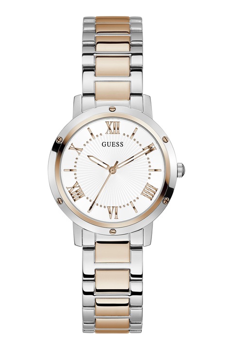 GUESS, Ceas cu bratara in doua nunate Dawn, Auriu rose, Argintiu