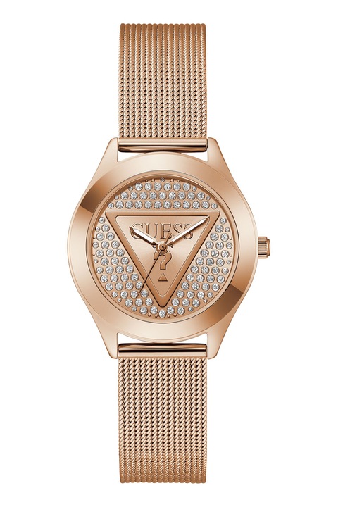 GUESS, Часовник Glitz Plaque с кристална каишка, 43974, Златист