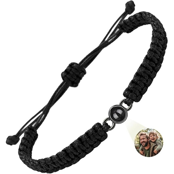 Персонализирана гривна със снимка, подарък за двойки, регулируема