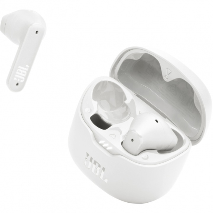 Слушалки JBL Tune Beam 2, Безжични, Bluetooth, В ушите, Микрофон, Шумопотискане, Бели