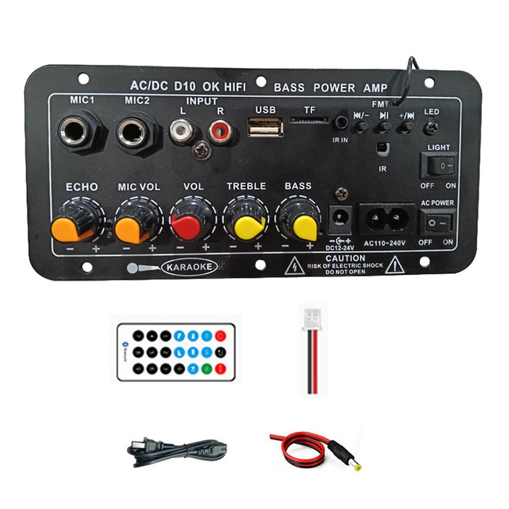 Усилвател за субуфер за автомобилна аудио система, Golxmse, D10, HIFI звук, 17.5x8 см, черен