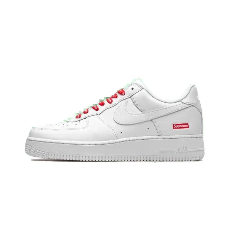 Pantofi sport barbati, Nike Air Force 1 Low, alb, piele, editie Supreme