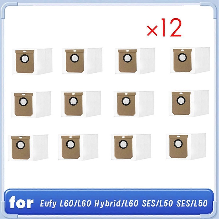 Set 12 saci de praf pentru aspirator L50 L60 Hybrid, material textil, compatibili cu L50/L60