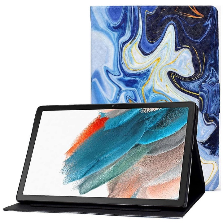 Калъф за таблет Samsung Galaxy Tab A8 10.5 (2021/2022), дизайн пеперуда, PU кожа, сгъваема стойка, слотове за карти, многоцветен