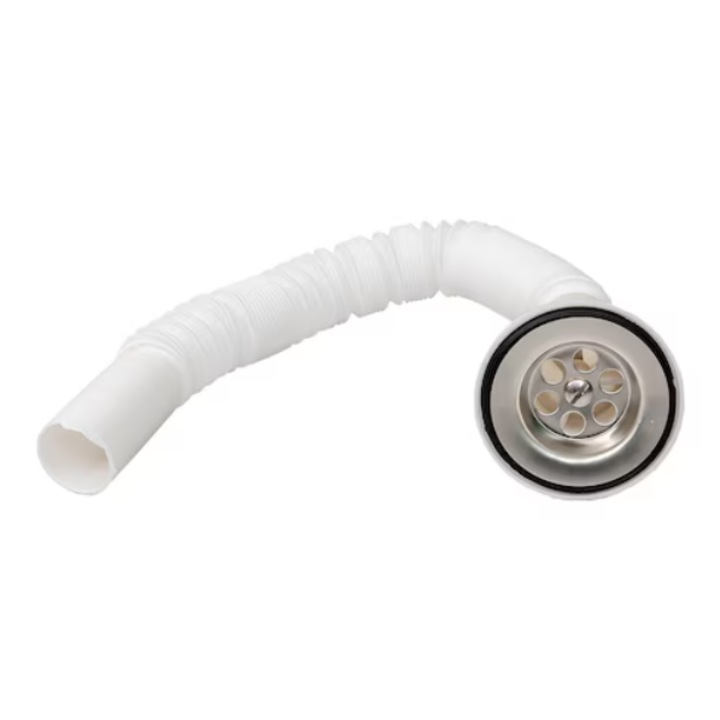 Sifon Chiuveta Flexibil 32mm Extensibil 32–80cm Cu Racord Evacuare, Diametru 7.3cm, Plastic Rezistent, Montaj Rapid Pentru Baie Sau Bucatarie, Compatibil Diverse Chiuvete