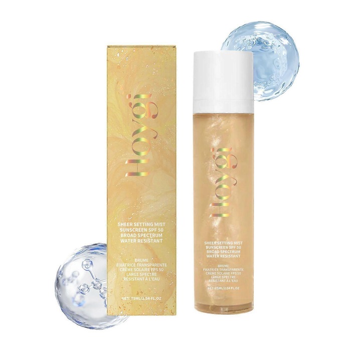 Spray de protectie solara, SPF 50, cu stralucire, formula hidratanta, non-grasa, sigur pentru recif
