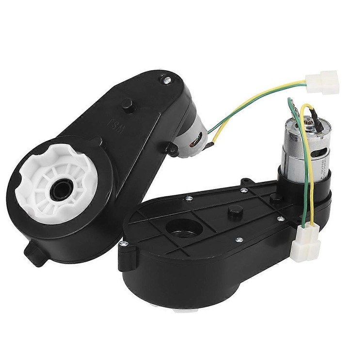 Set 2 motoare electrice 12V 550 40000RPM pentru masinute electrice copii, negru, plastic+metal