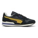 Puma, Pantofi sport unisex cu garnituri din piele intoarsa RX 737 Vintage, Negru, Galben, 12