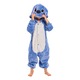 Pijamale copii Nikcorp Kigurumi model Stitch, albastru, gluga cu urechi, poliester