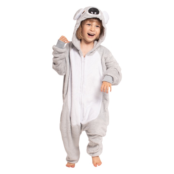 Детска пижама Nikcorp Kigurumi Koala, полиестер, мек материал, качулка с уши