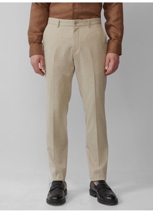 s.Oliver BLACK LABEL Pantaloni costum barbati cu model fin si croiala Regular Fit, Maro deschis