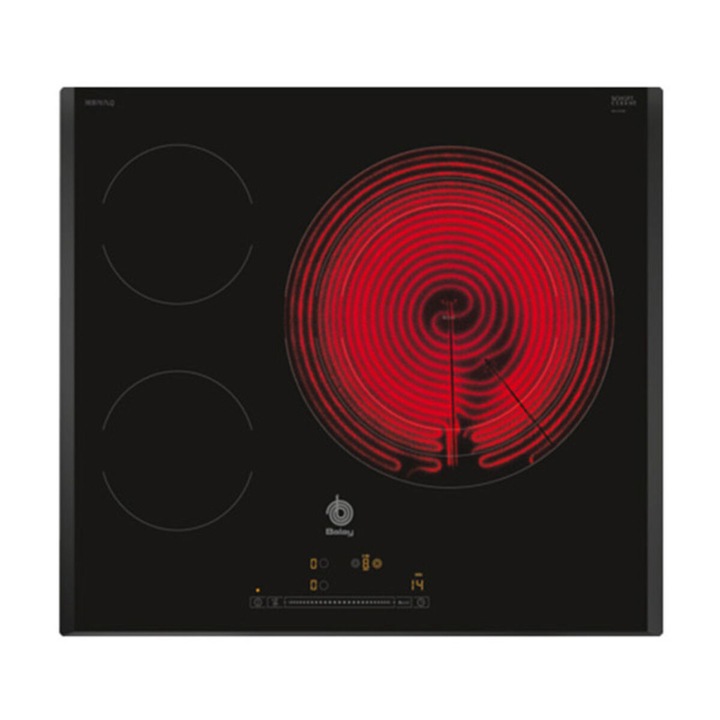 Plita vitroceramica Balay 3EB767LQ, 3 zone de gatire, sticla-ceramica, control tactil, Boost/Sprint, blocaj copii, 60 cm