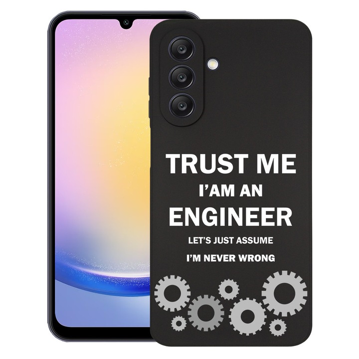 BestCase® Husa pentru Samsung Galaxy S23 FE, Trust me I'm an engineer, Slim Silicon 0.8MM, Antisoc, Protectie camera si ecran, 2010091 B 1841
