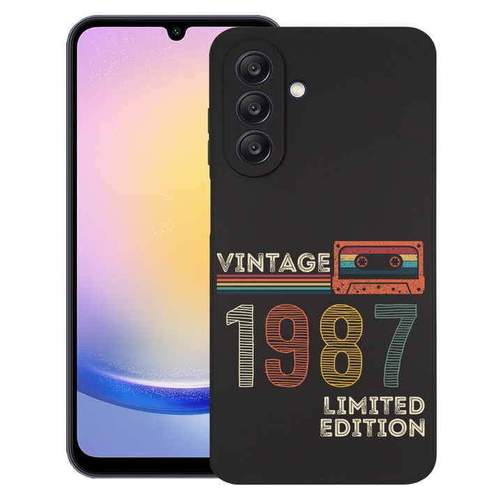 BestCase® Husa pentru Samsung Galaxy A55, Limited Edition 1987 - Vintage Tape, Slim Silicon 0.8MM, Antisoc, Protectie camera si ecran, 1788874 B 1983