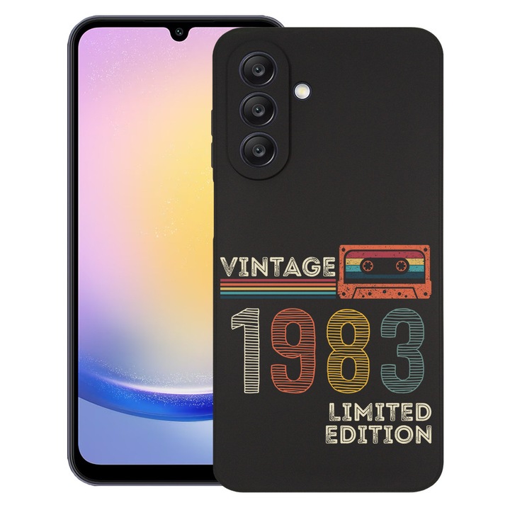 BestCase® Husa pentru Samsung Galaxy A55, Limited Edition 1983 - Vintage Tape, Slim Silicon 0.8MM, Antisoc, Protectie camera si ecran, 1788874 B 1979