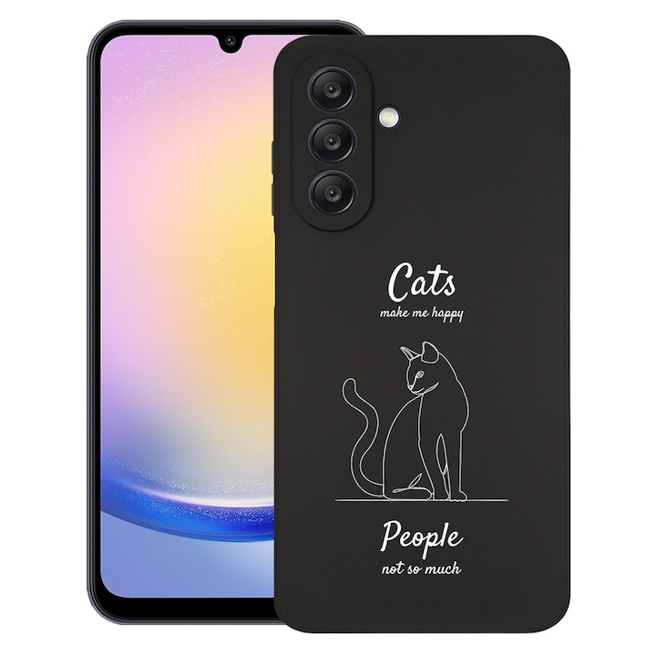 BestCase® Husa pentru Samsung Galaxy S23 FE, Cats Make Me Happy, Slim Silicon 0.8MM, Antisoc, Protectie camera si ecran, 2010091 B 1881