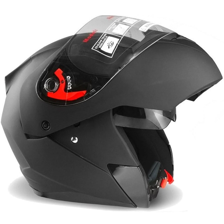 Casca moto flip up X-One cu ochelari de soare, negru mat, marimea XL (61-62)