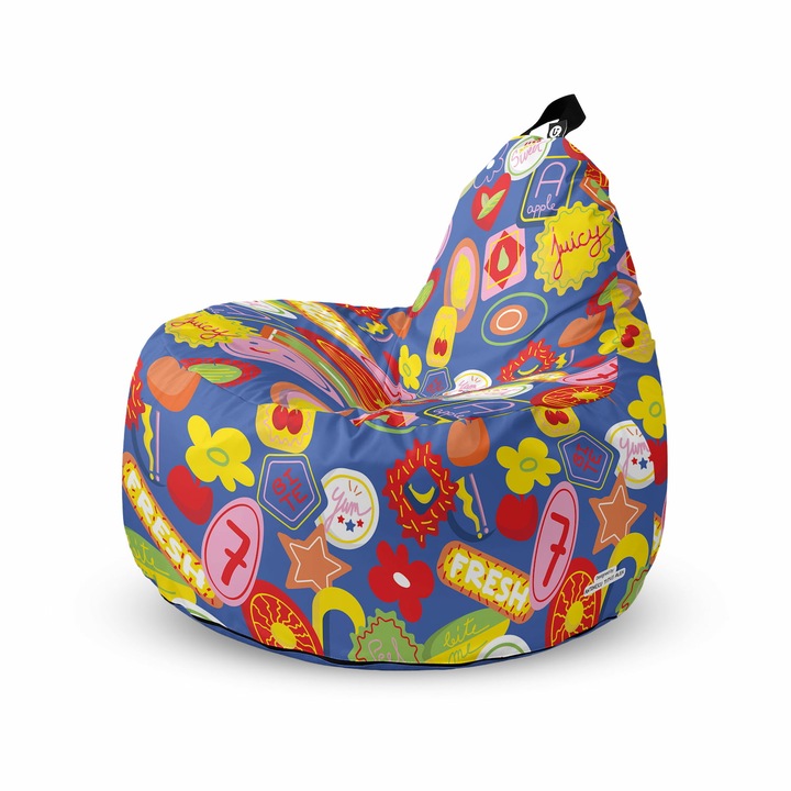 Fotoliu Updeco Big Chill, impermeabil, 67x90x87cm, Stickers Blue