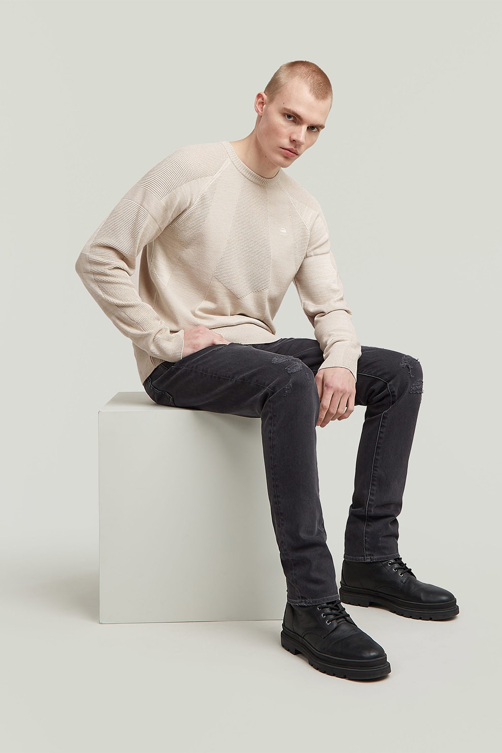G-STAR, Blugi slim fit 3301, Gri antracit, W32-L32
