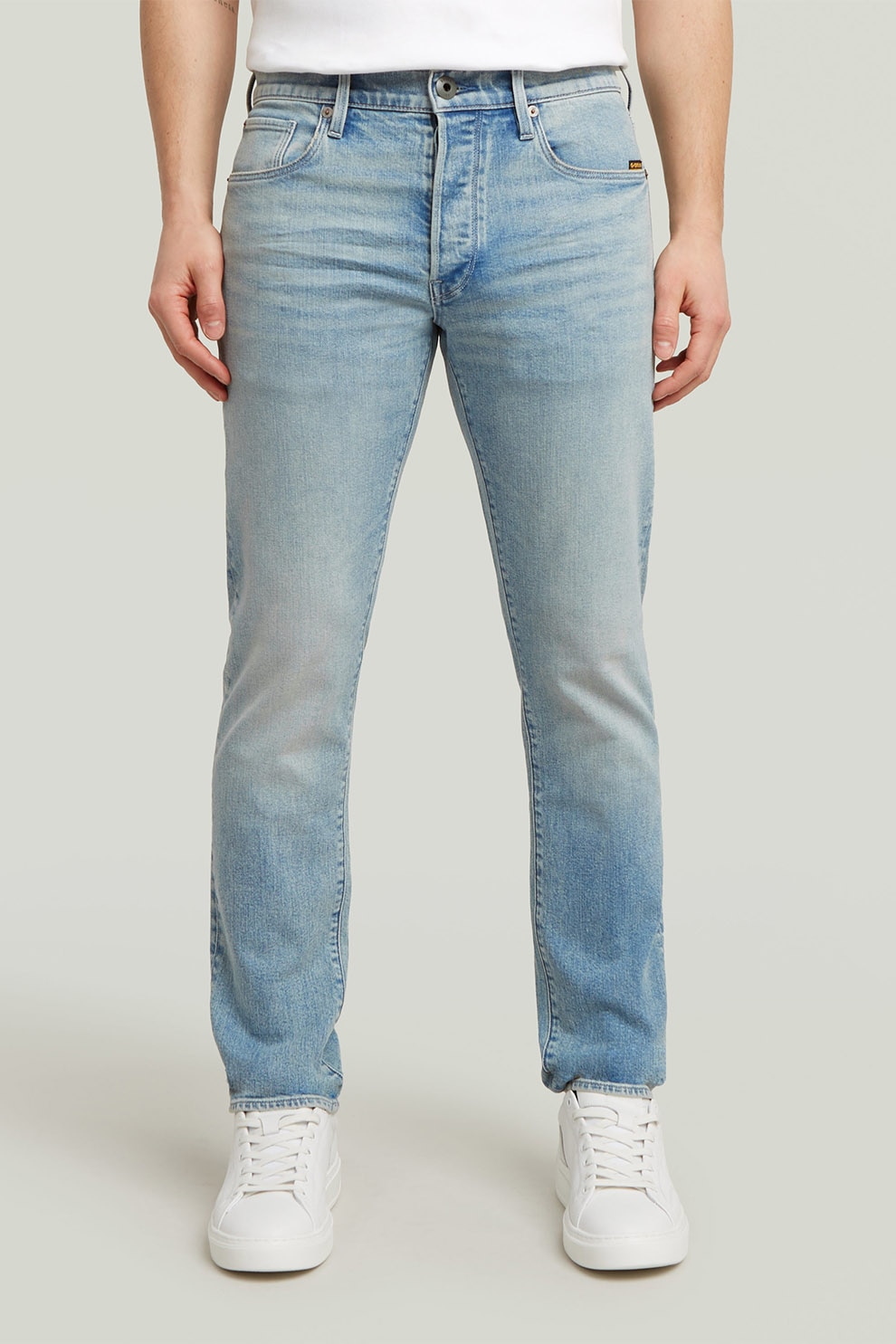 G-STAR, Blugi slim fit 3301, Albastru azur, W36-L32