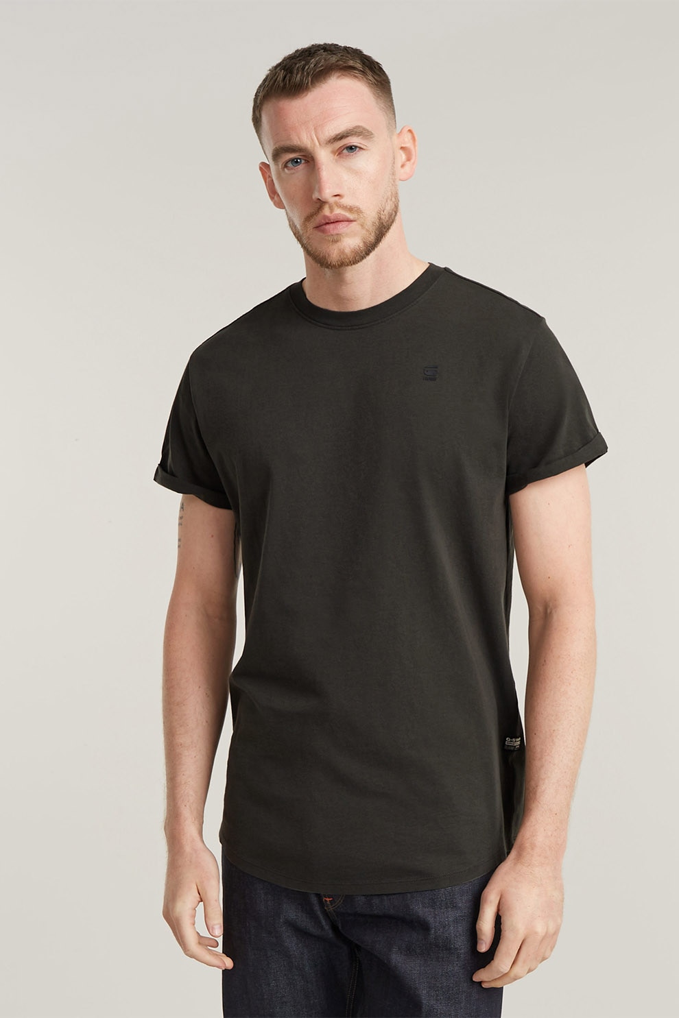 G-STAR, Tricou relaxed fit din bumbac organic Lash, Maro inchis, XXL