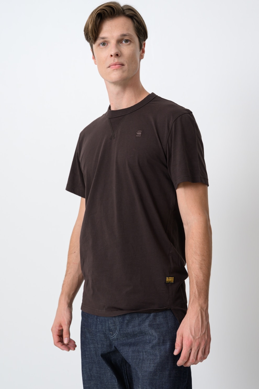 G-STAR, Tricou de bumbac organic Nifous, Maro inchis, 2XL