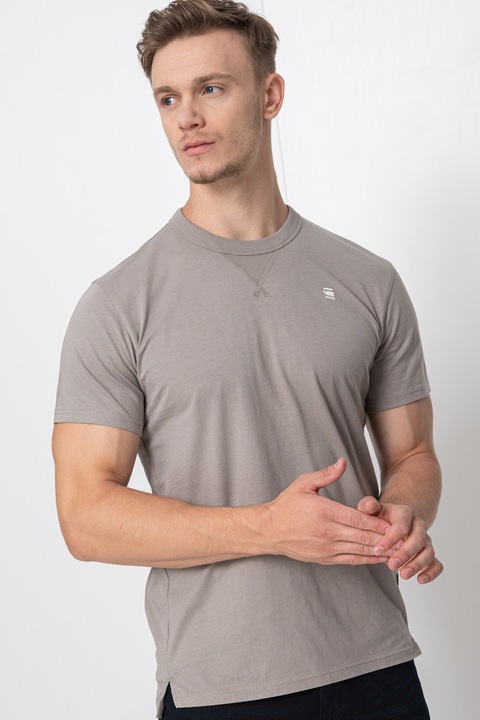 G-STAR, Тениска Nifous от органичен памук, Сиво-бежов