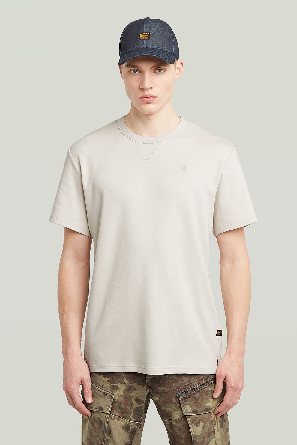 G-STAR, Tricou din bumbac organic Nifous, Alb fildes, M