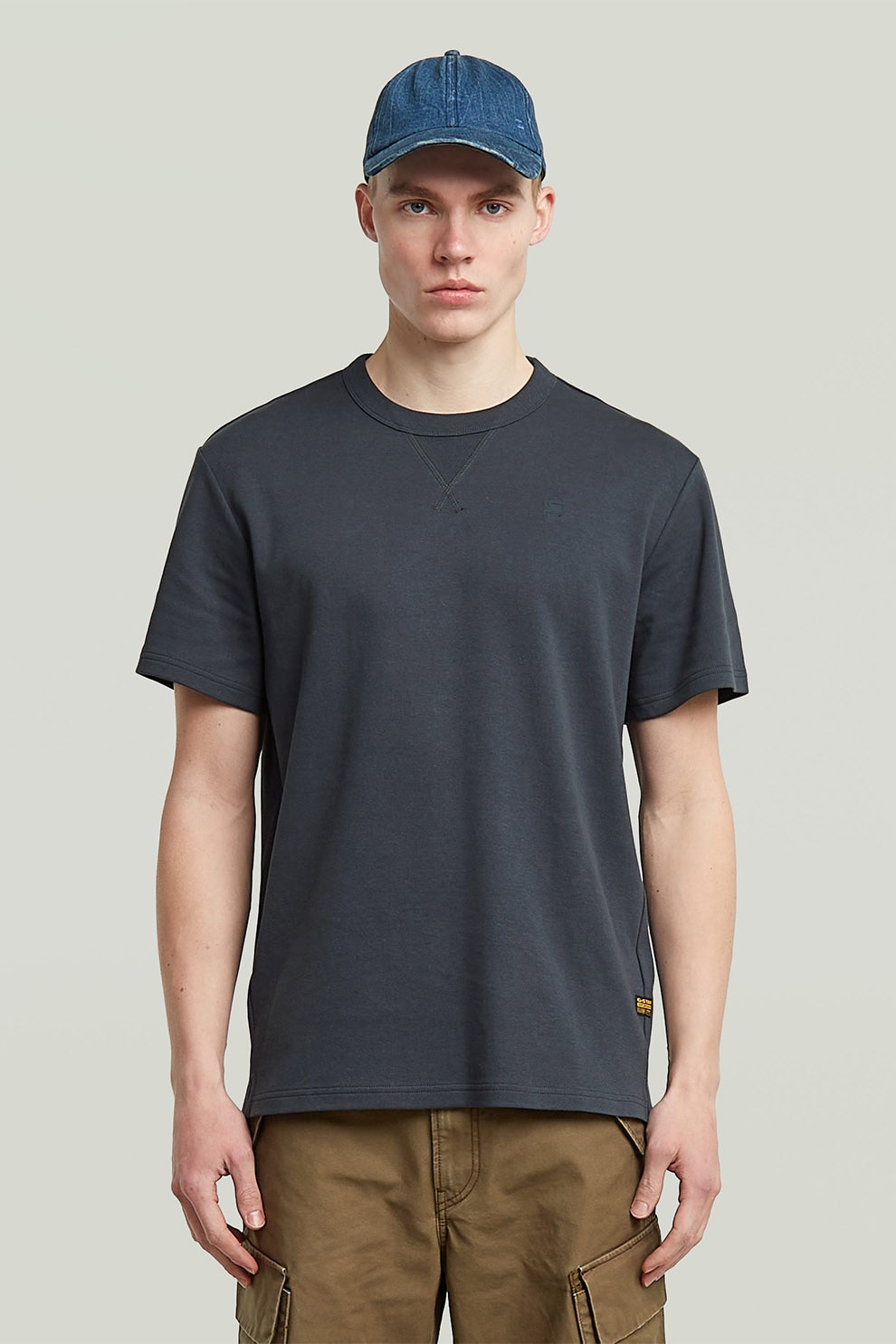 G-STAR, Tricou din bumbac organic Nifous, Gri carbune, L