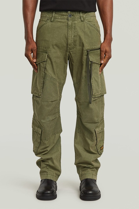 G-STAR, Pantaloni cargo cu talie medie, Verde sparanghel
