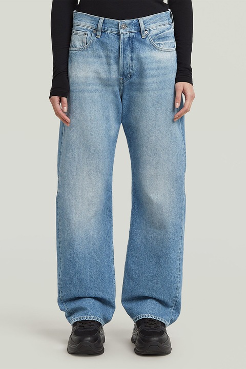 G-STAR, Blugi cu croiala ampla si talie medie, Albastru pastel