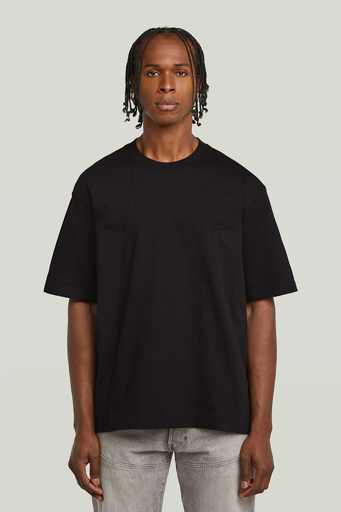 G-STAR, Уголемена тениска от органичен памук, Избеляло черно