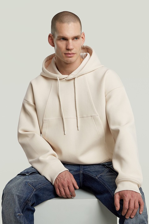 G-STAR, Hanorac cu buzunar kangaroo, Crem