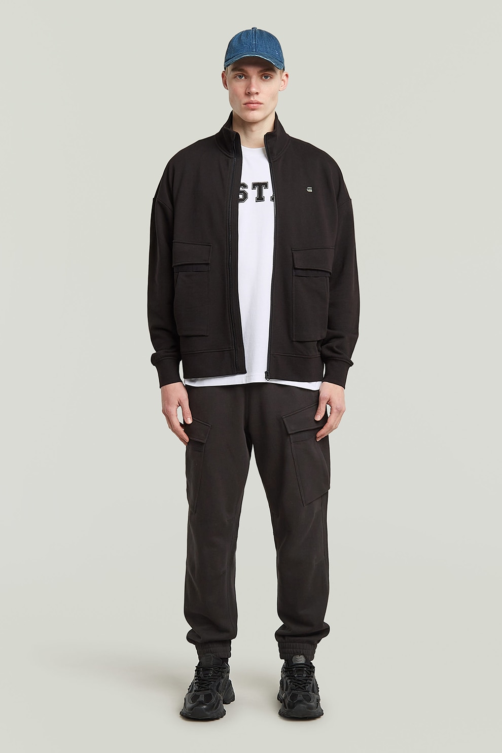 G-STAR, Pantaloni cargo din bumbac organic Rovic, Negru, M