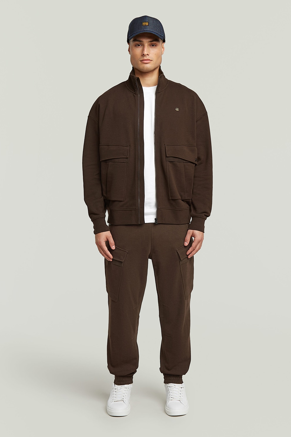 G-STAR, Pantaloni cargo din bumbac organic Rovic, Maro inchis, L