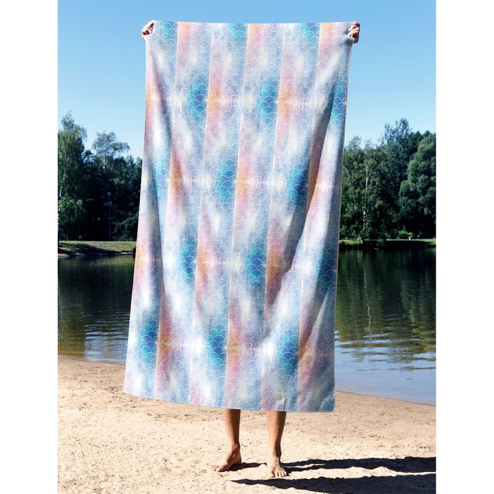 ЦВЕТЕН ПАМУК Плажна кърпа Naga, многоцветна, 90x150 см