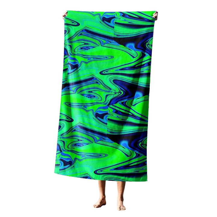 Плажна кърпа, цвят памук, полиестер/полиамид, 70 x 130 см, многоцветна