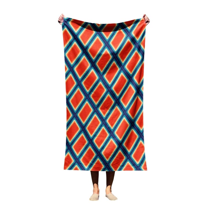 Памучна плажна кърпа, полиестер/полиамид, 90x150 см, многоцветна