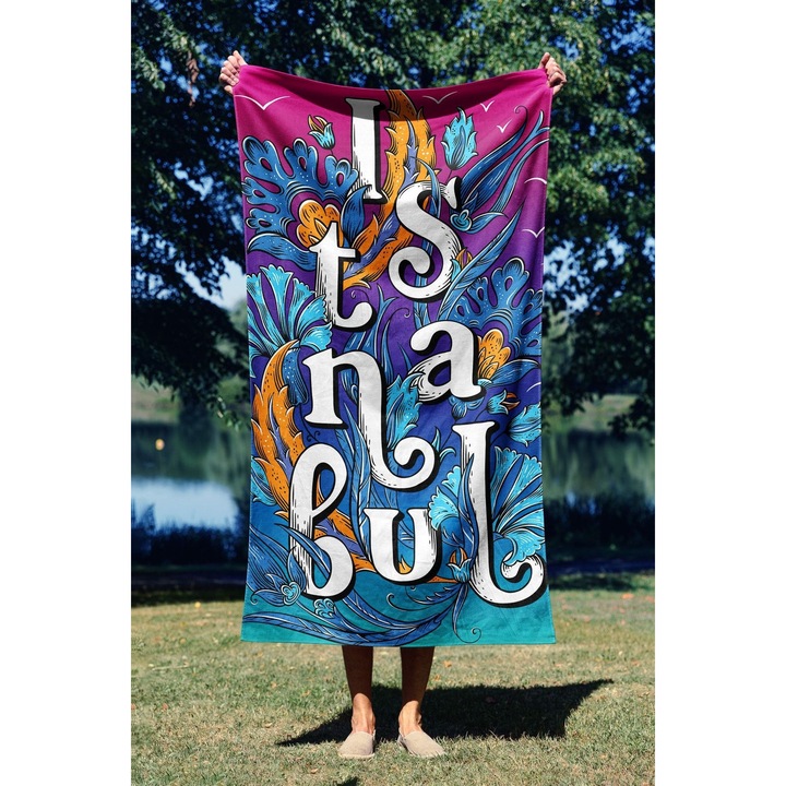 ЦВЕТЕН ПАМУК Плажна кърпа Istanbul, 90x150 см, многоцветна, 70% полиестер / 30% полиамид