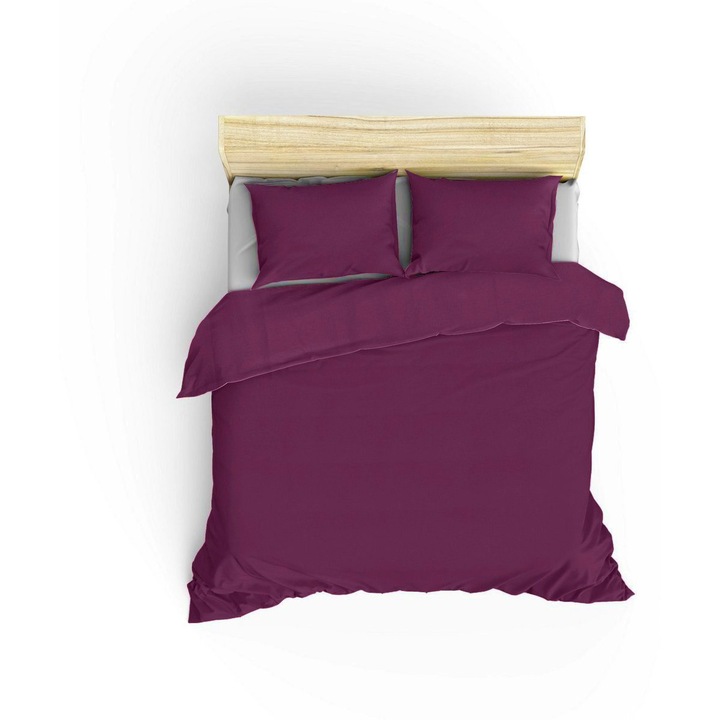 Paplanhuzat-szett/2 párnahuzat SZÍNES PAMUT, pamut, 200x200cm/60x60cm, lila