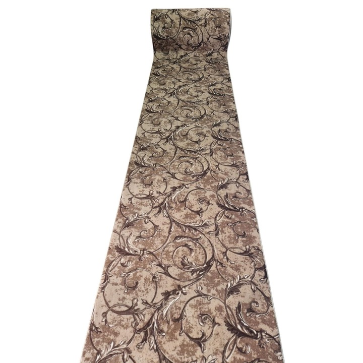 Traversa Antiderapanta Festonata Frunze, Maro, 6329, 80cm latime cu 300cm lungime