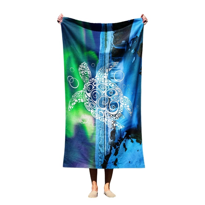 Памучна плажна кърпа, полиестер/полиамид, 70 x 130 см, многоцветна