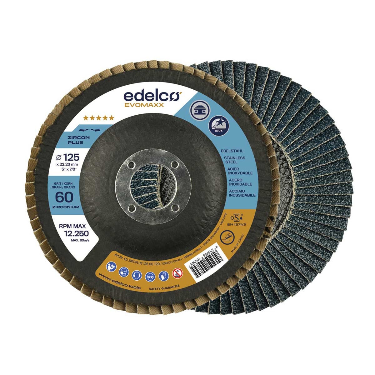 Disc lamelar slefuire metal/otel Norton VULCAN, 125x22.23mm