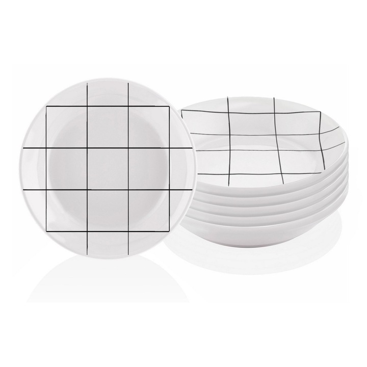 Комплект от 6 керамични чинии, Hermia Concept, 20x20 см, 6 броя