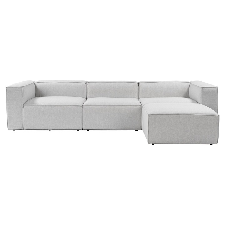 Canapea coltar Woody Fashion, lemn, in, spuma, gri, 297x66x190 cm