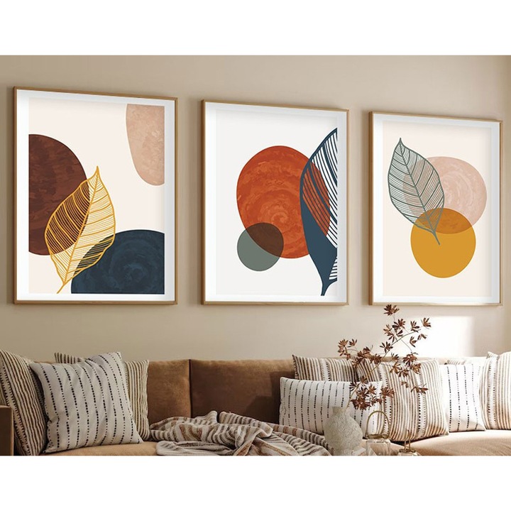 Dekoratív festmények, Wallity, 30x40cm, 3 darabos szett, MDF, tömörfa